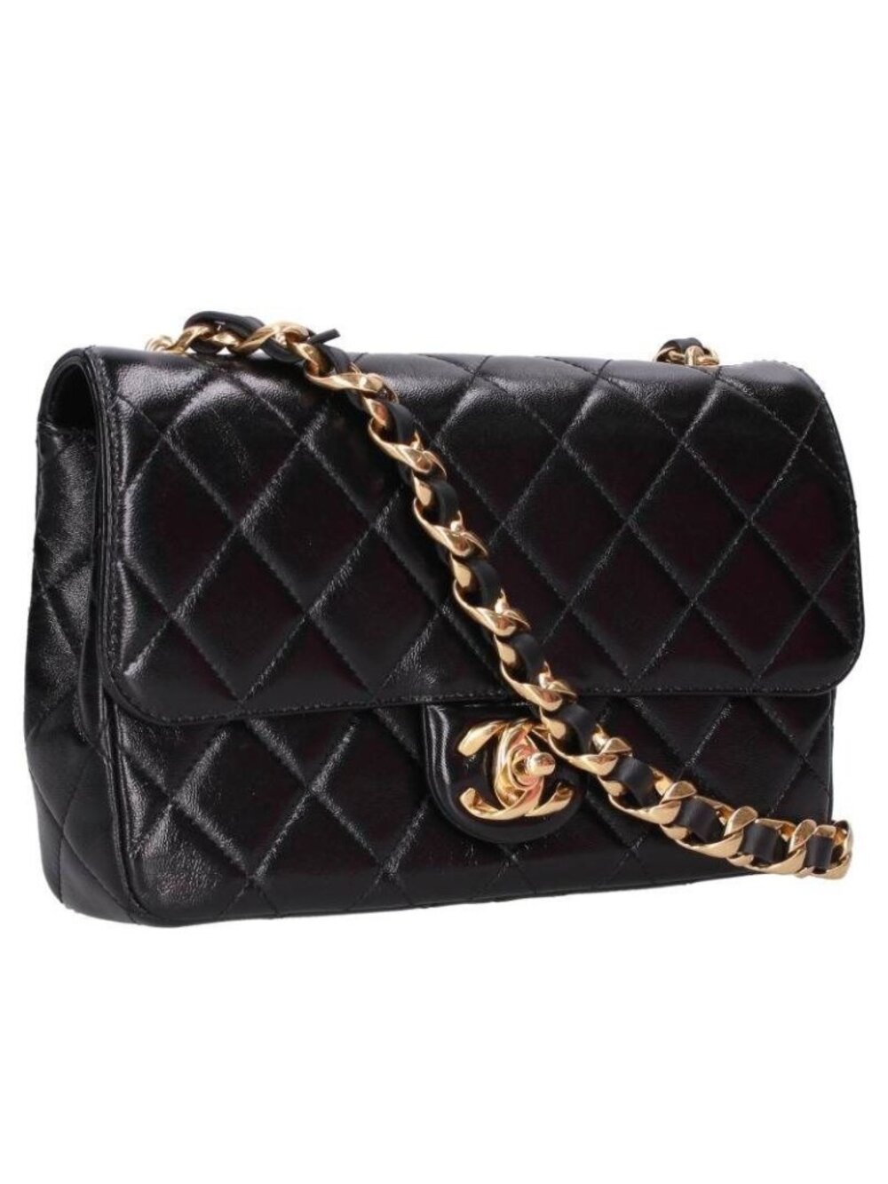 Chanel CC Flap Shiny Lambskin Chain Shoulder Bag